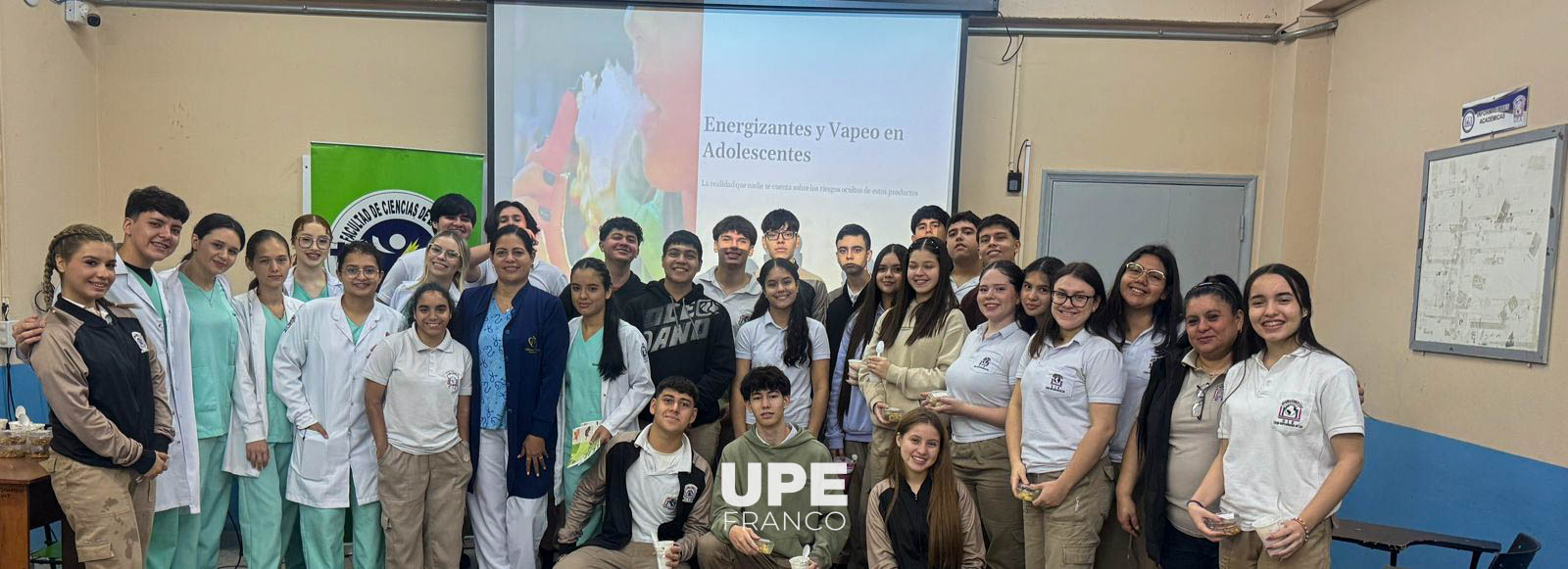 UPE FRANCO DESARROLLÓ CHARLA EDUCATIVA SOBRE BEBIDAS ENERGIZANTES Y CIGARRILLOS ELECTRÓNICOS EN EL CIE